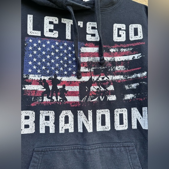 Black Graphic Hoodie Let’s Go Brandon Size Large - Picture 6 of 7